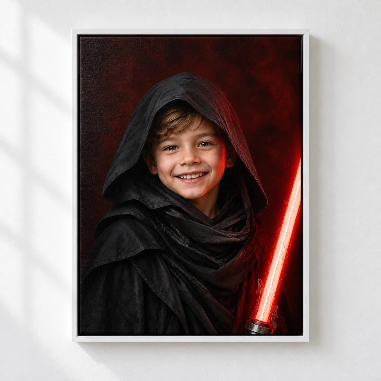 Dark Kid: white floating frame