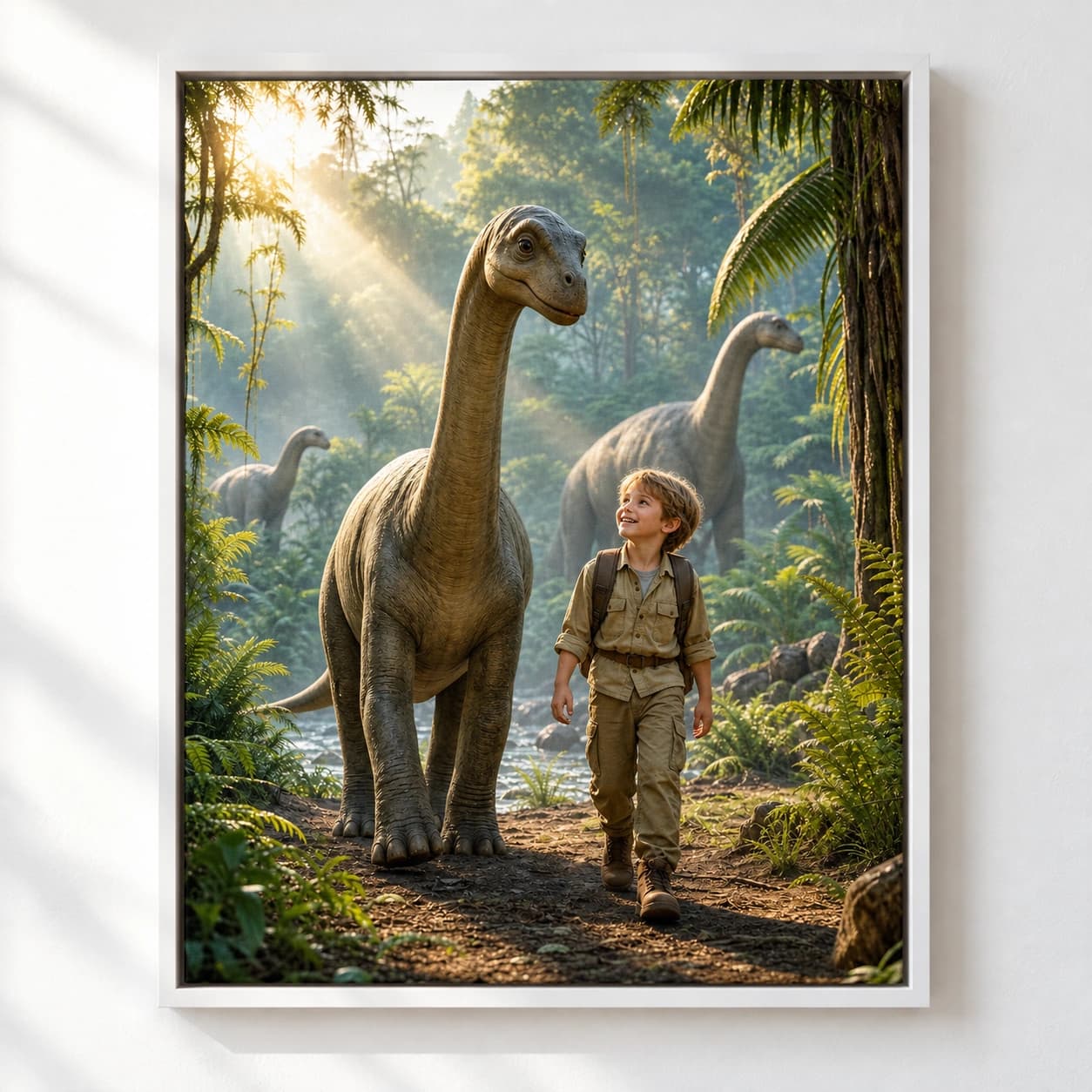 Dinosaur Explorer: white floating frame
