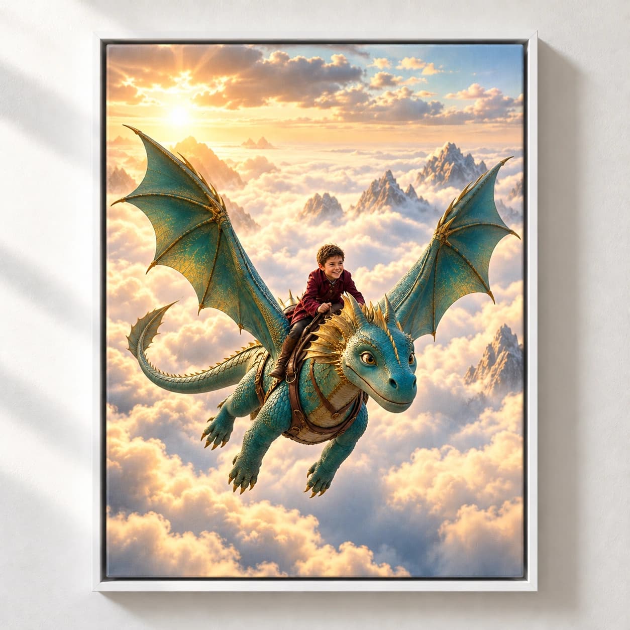 Dragon Rider: white floating frame
