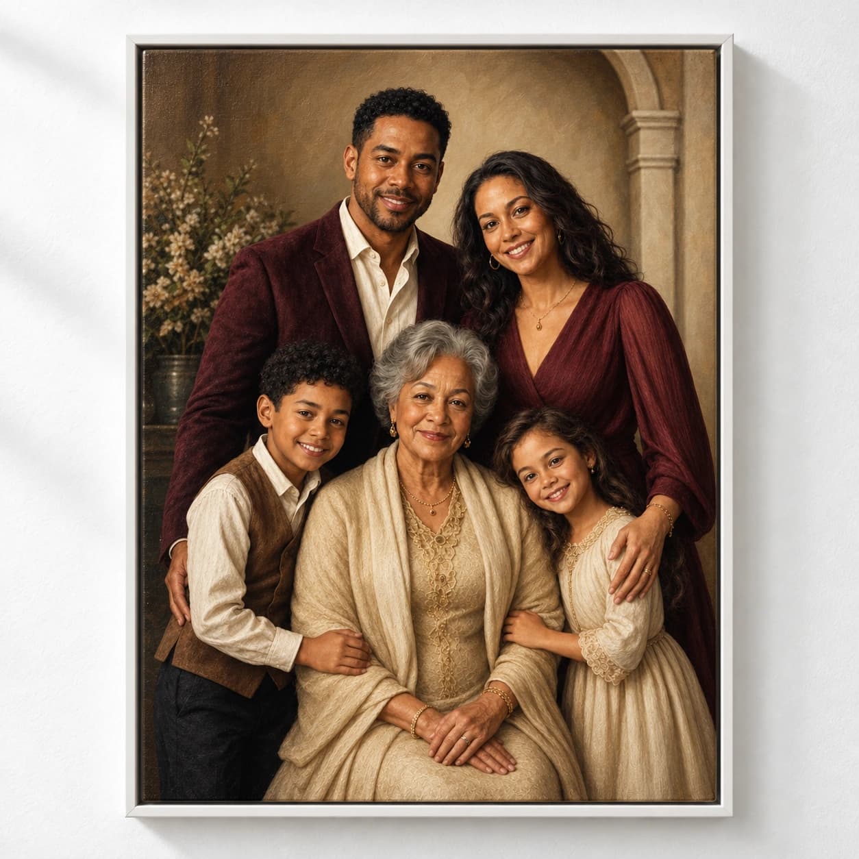 Family Heirloom: white floating frame