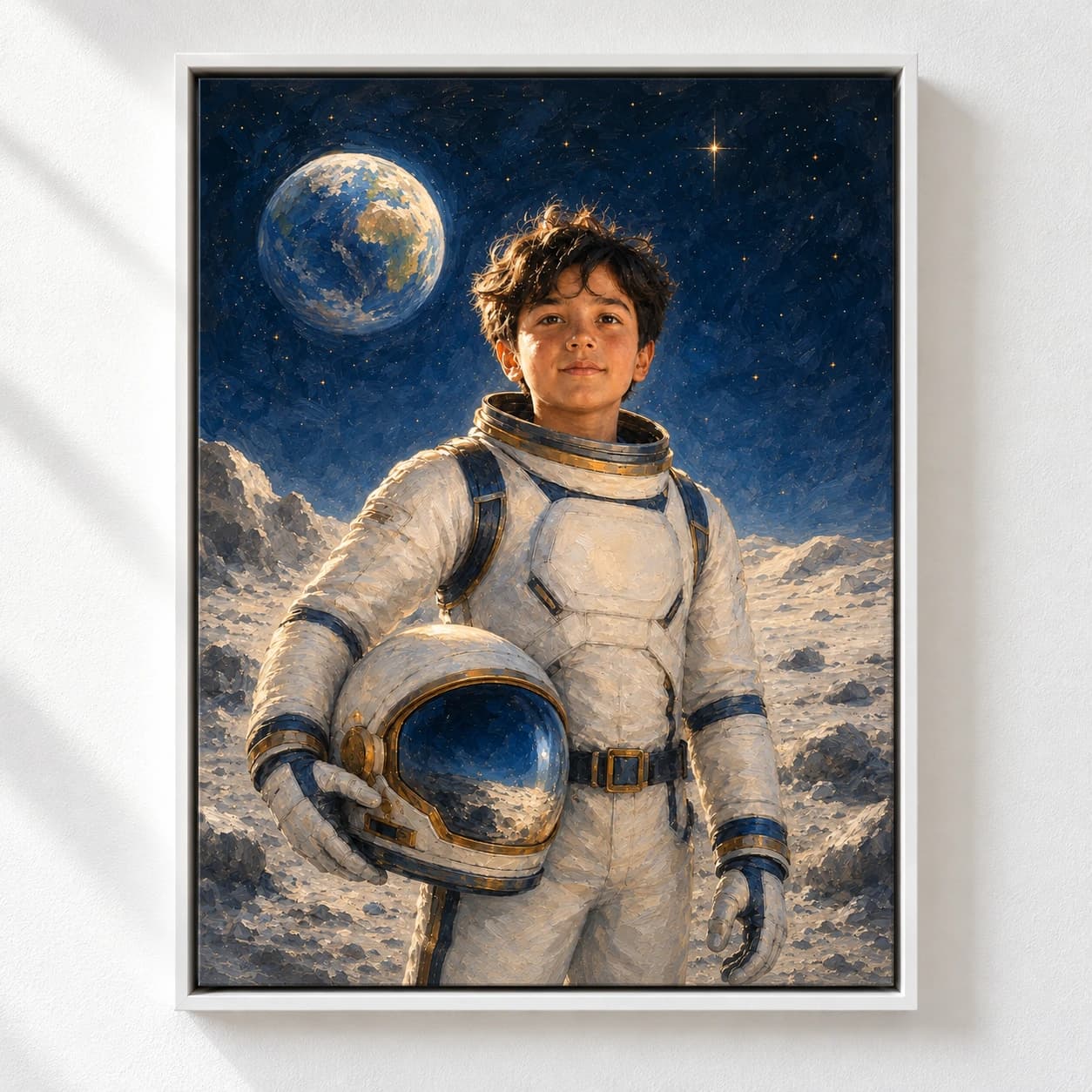Astronaut: white floating frame