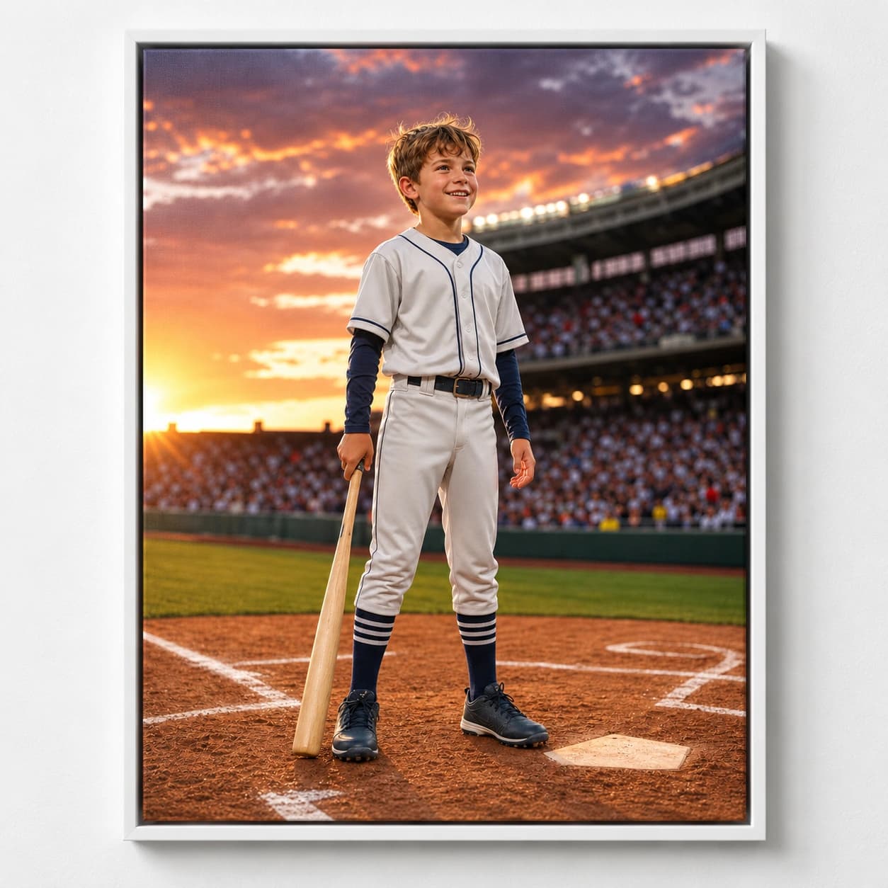 Future Baseball Star: white floating frame