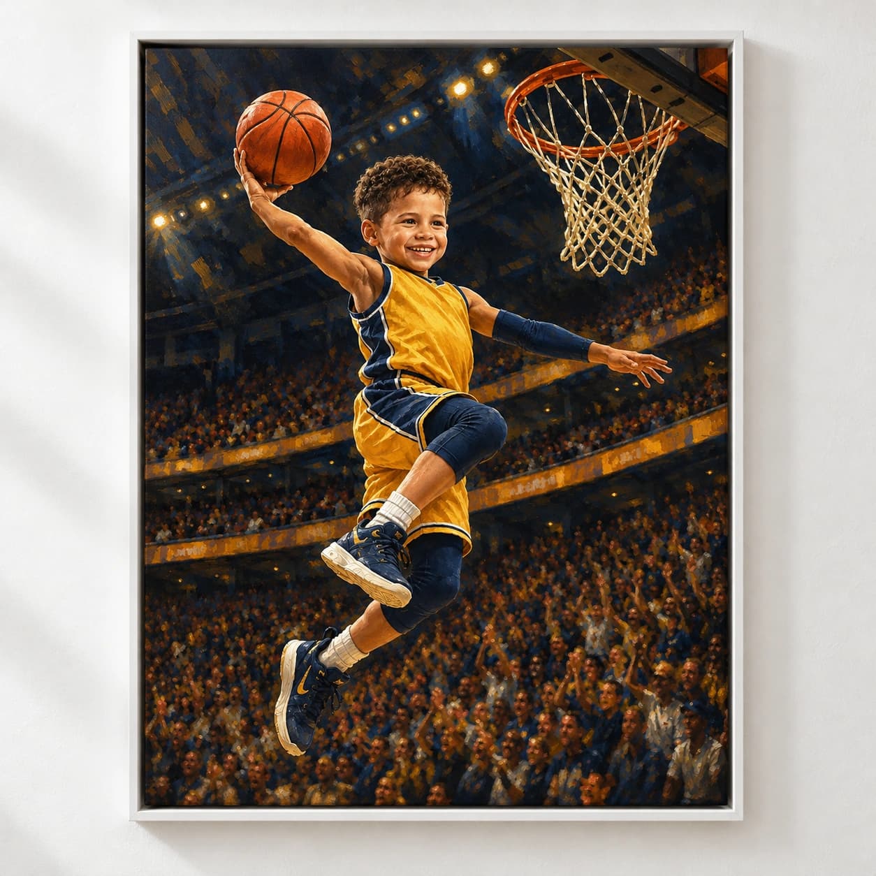 Basketball Star: white floating frame