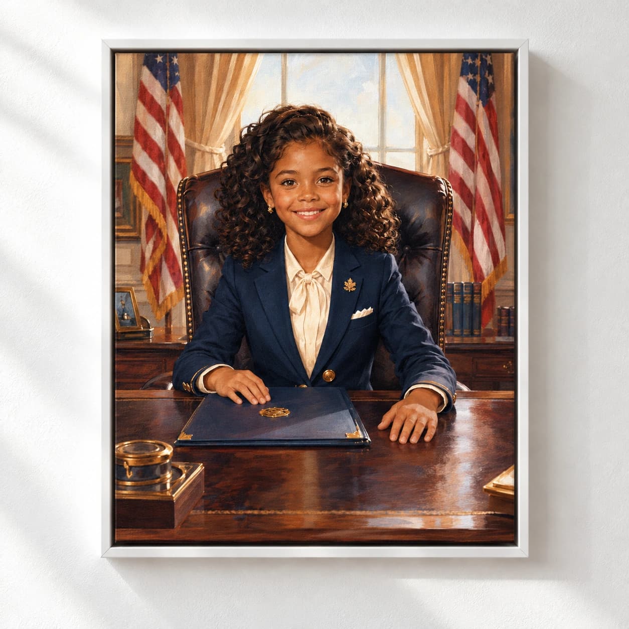 Future President: white floating frame