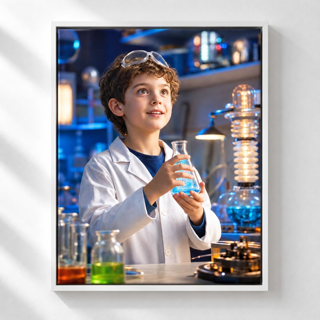 Future Scientist: white floating frame