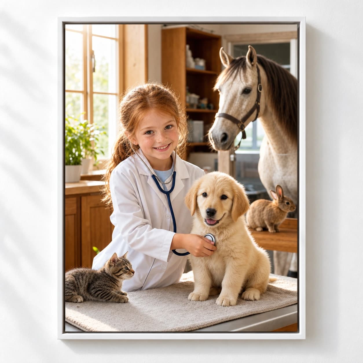 Future Veterinarian: white floating frame