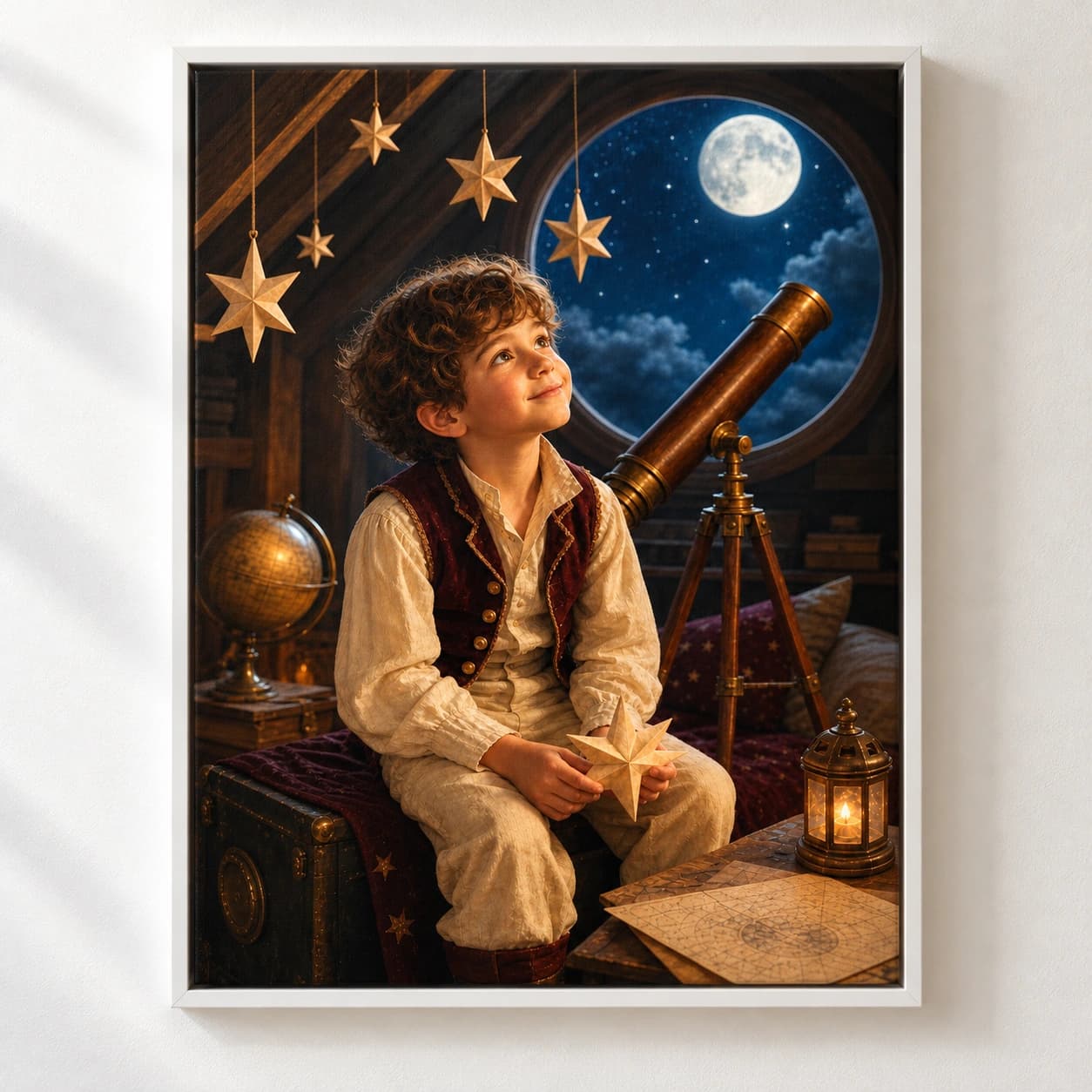 Starlight Dreamer: white floating frame