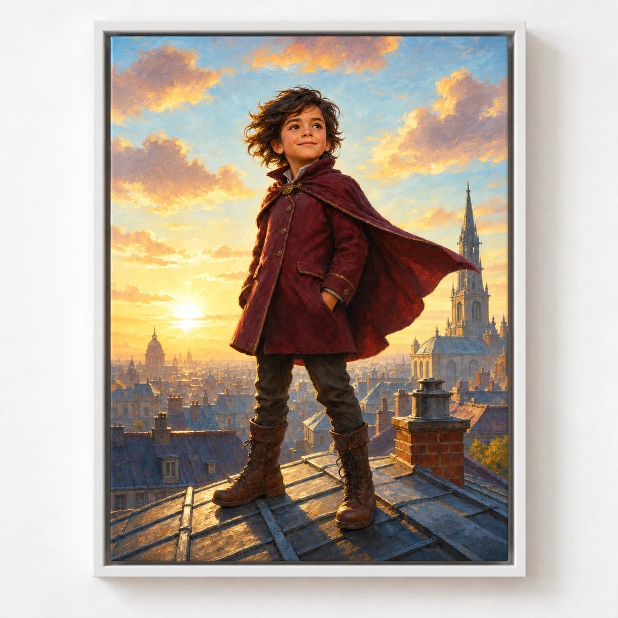 Young Hero: white floating frame