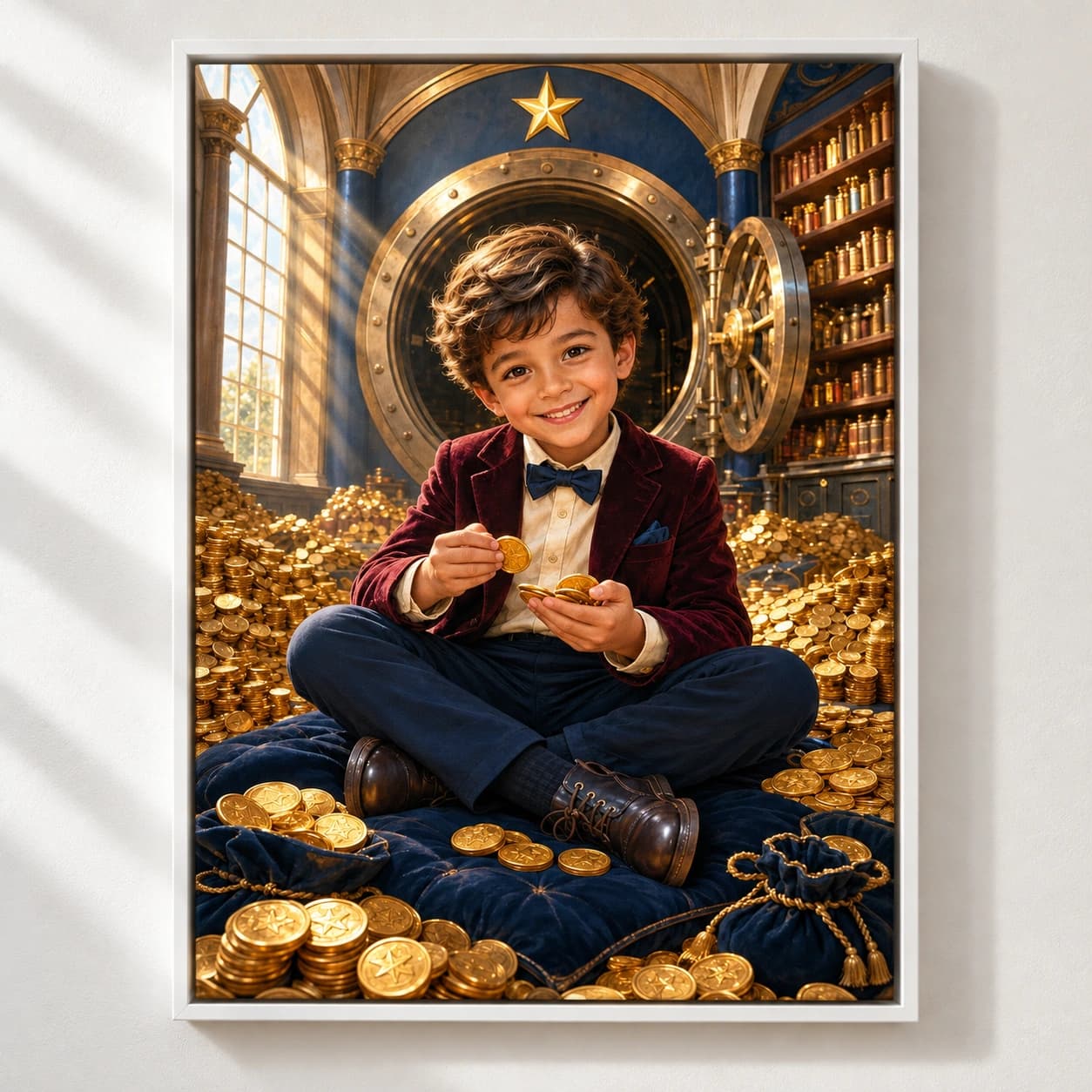 Prince of Ducats: white floating frame