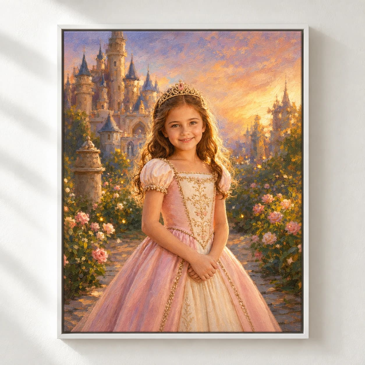 Princess: white floating frame