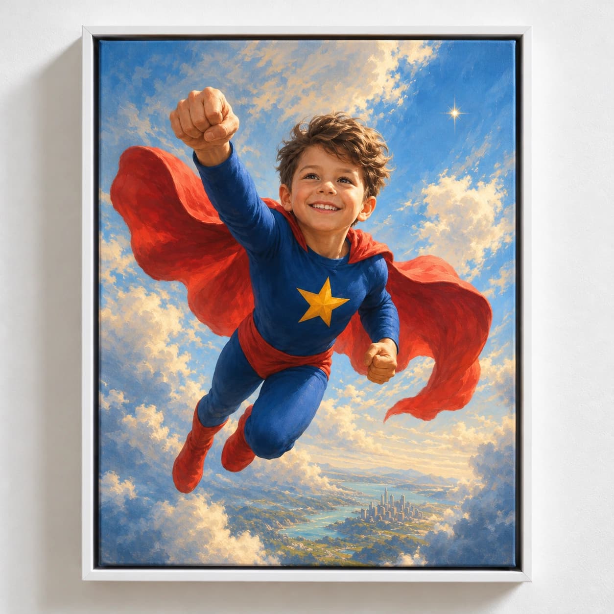 Superkid: white floating frame