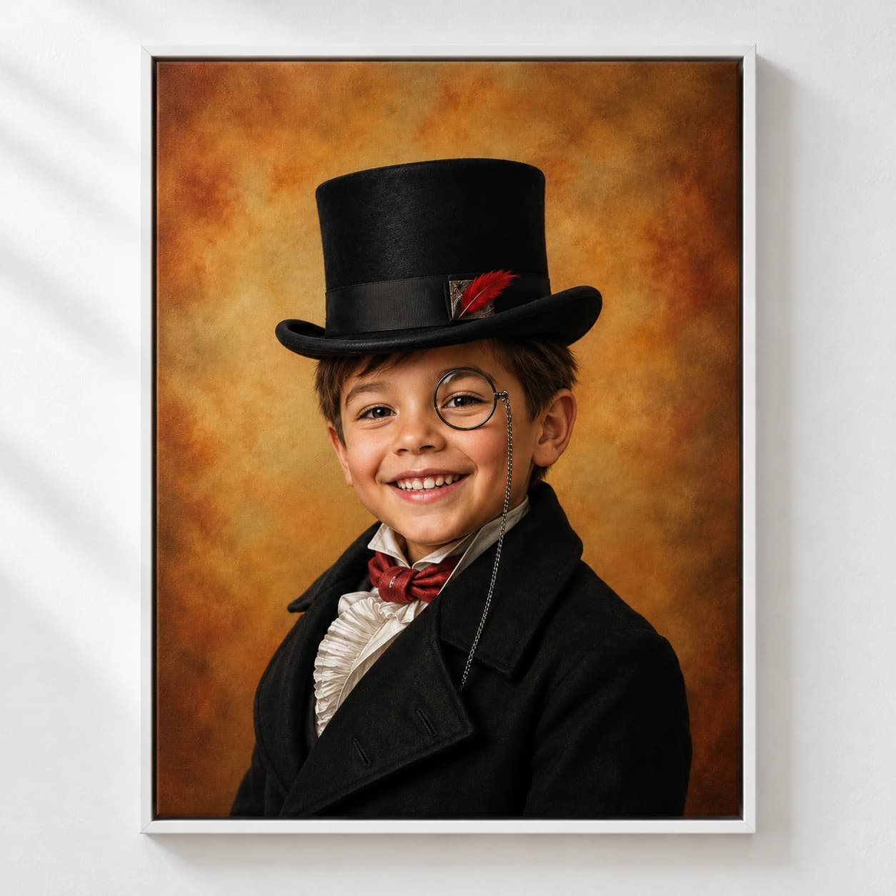 Top Hat Kid: white floating frame