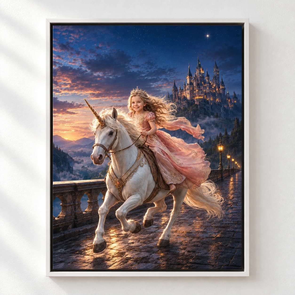 Unicorn Princess: white floating frame