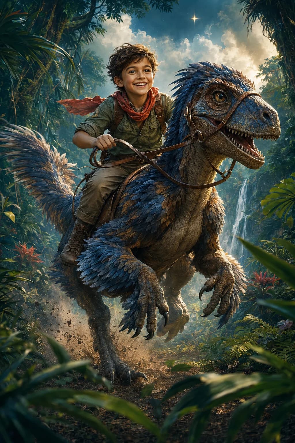 Dino Rider portrait style