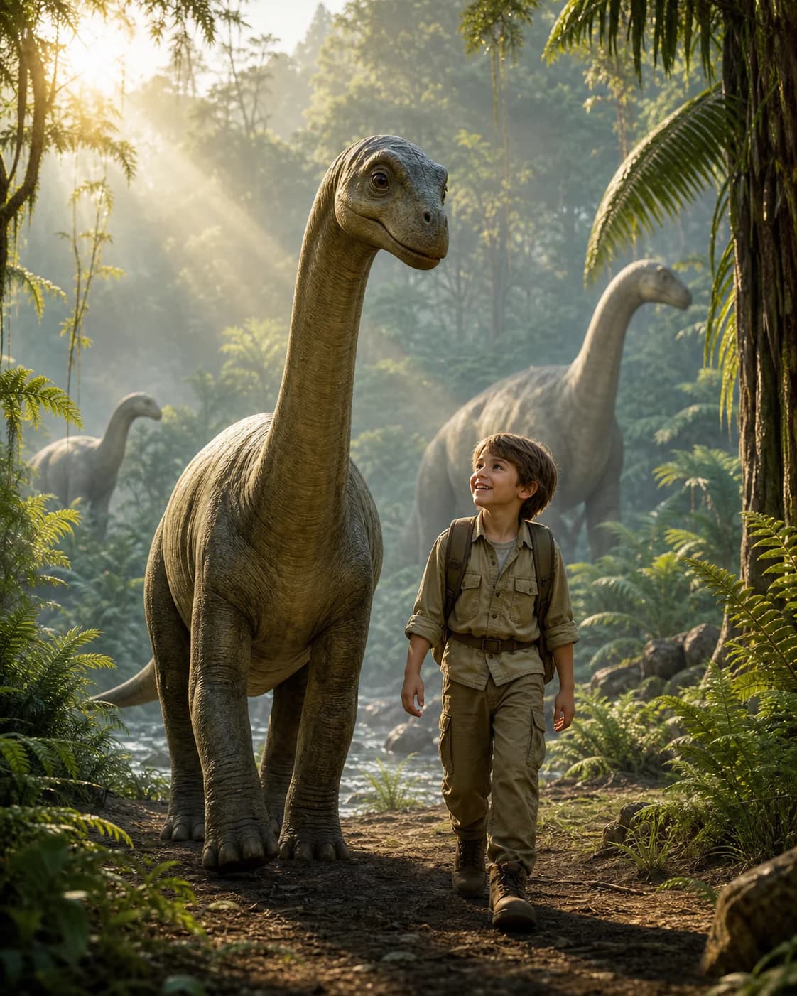 Dinosaur Explorer kids portrait style