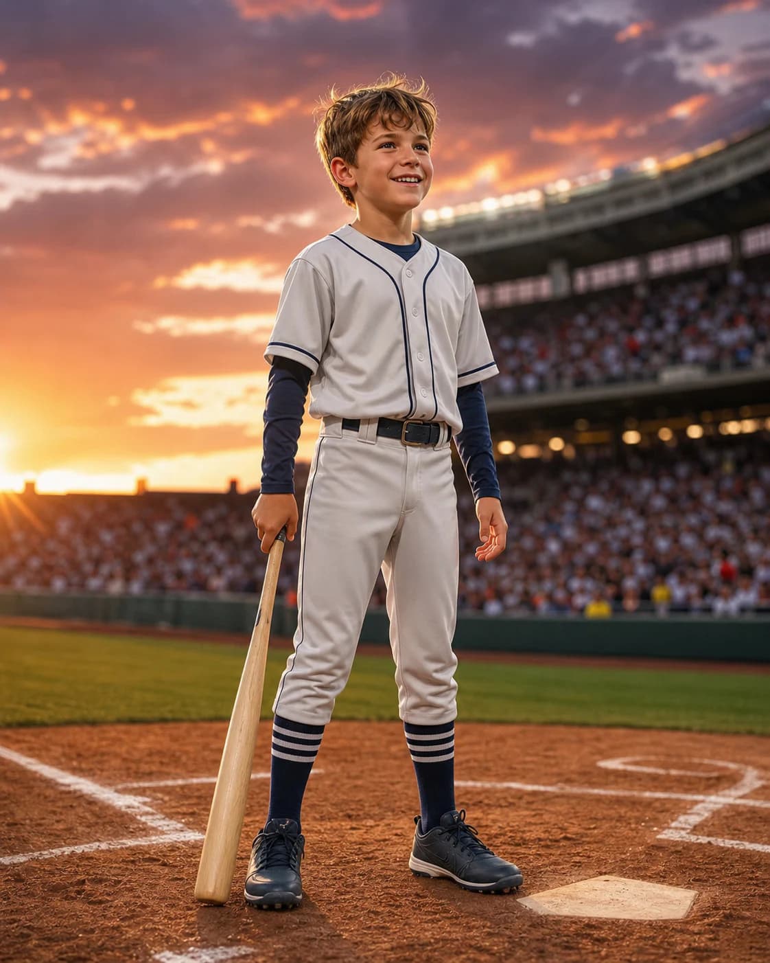 Future Baseball Star kids portrait style