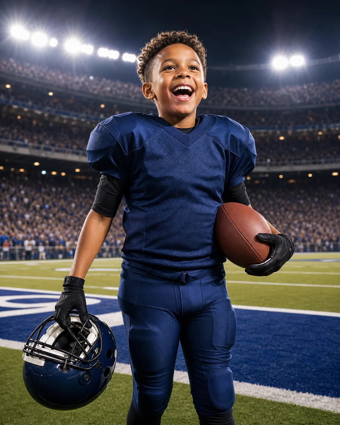 Future Football Star kids portrait style