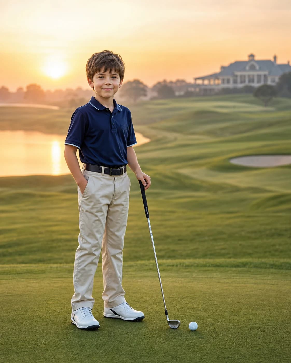 Future Golfer kids portrait style