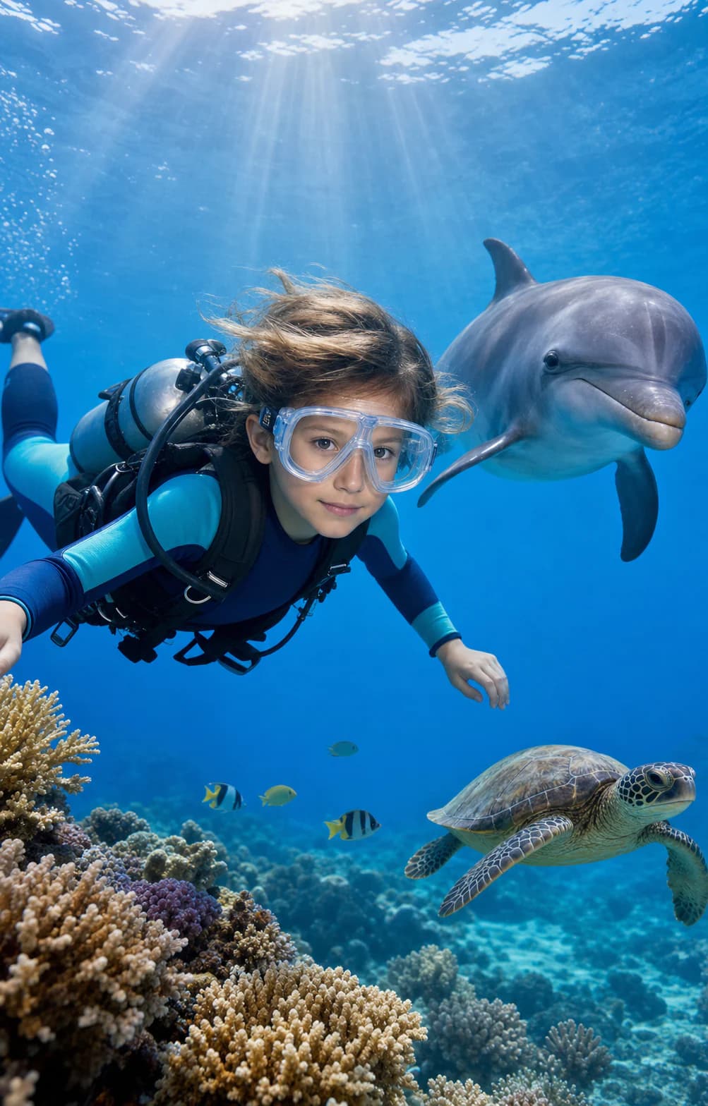 Future Marine Biologist kids portrait style
