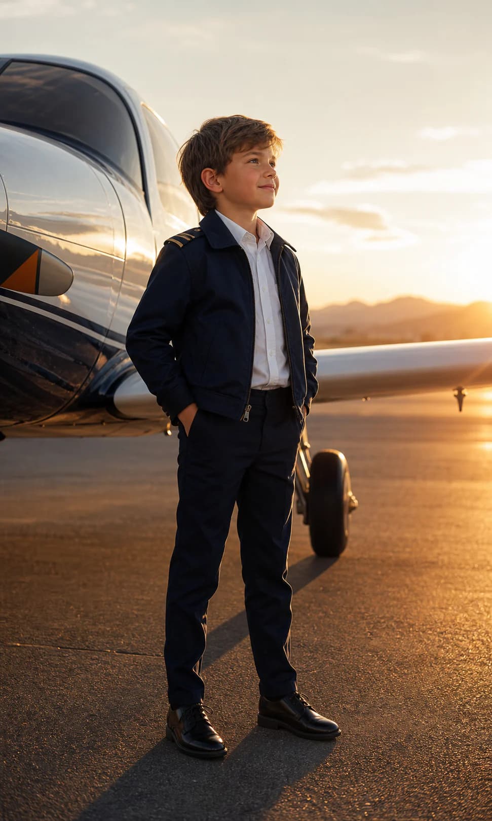 Future Pilot kids portrait style