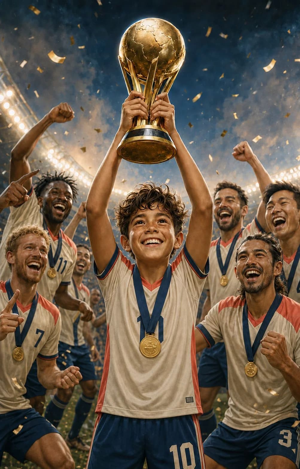 Soccer Champion kids portrait style