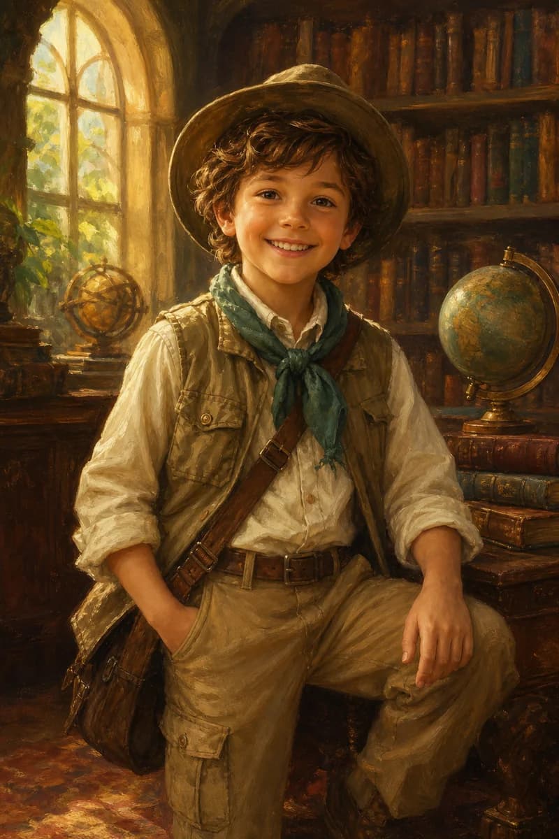 Young Explorer kids portrait style